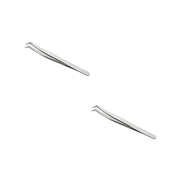 minkissy Lot de 2 pinces à épiler pour faux cils - Kit de beauté - Pince à épiler - Pince à épiler pour extensions de cils - 