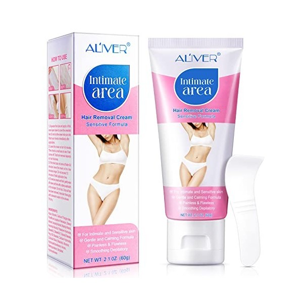 Creme Depilatoire Femme Homme, Crème Dépilatoire Femme Intime, Douce Epilation Peaux Sensibles Crème Dépilatoire Rapide et Ef