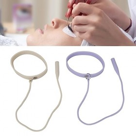 Lot de 2 pinces à épiler pour extension de cils, bracelet en silicone, pince à épiler, protecteur de poignet, violet et blanc