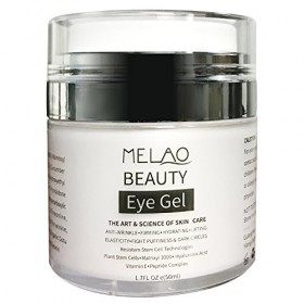 Melao Eye Gel, Gel pour le contour des yeux, Acide Hyaluronique et Vitamine-E, 50ml,Anti-Cernes, Anti-Poches, Anti-rides, Hyd