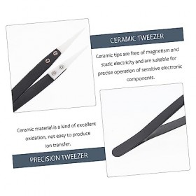 minkissy 2Pcs Pince À Épiler En Céramique Pince À Épiler En Acier Inoxydable Pince À Épiler Pointue Pince À Épiler De Précisi