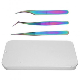 Pince à épiler pour Cils, 3 Pièces/ensemble Pince à épiler pour Greffe de Cils, Fermeture Haute pour Personne, Technicien Con