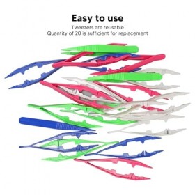 Pince à épiler à Perles, Pince à épiler en Plastique Compacte 20 Pièces sans Danger pour les Enfants Formation Manuelle en Us
