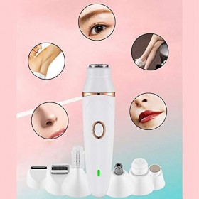 Beifenl 7 en 1 Multi-Partie Garniture et Indolore Lady Rasoir Épilateur Fine Sourcils Instrument de Lavage avec Boîte Blanc