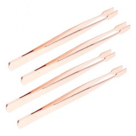 Outanaya 4 Pièces Pince à Expresso/pince à Épiler/pince Pince à Timbres Pincettes De Laboratoire Dissolvant Pour Les Yeux Out