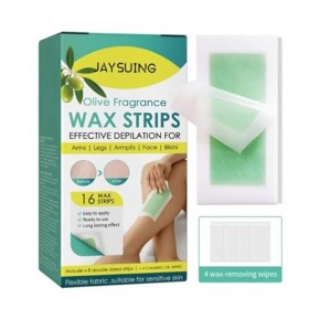 KvZ215 Lot de 16 bandes de cire pour épilation pour homme et femme