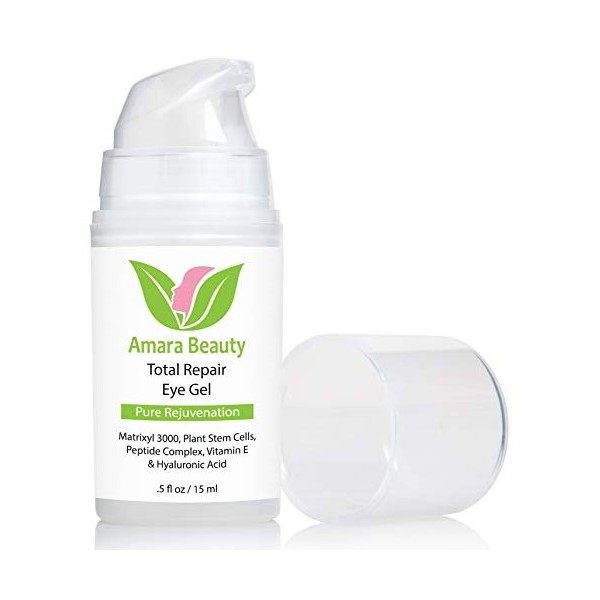 Gel crème pour les yeux pour les cernes et gonflement avec peptides et acide hyaluronique - 15 ml