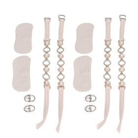 Sangles à Talons Hauts avec Fausses Perles Beige Mat,et Sangles de Cheville Amovibles pour Femme, Empêchent le Glissement due