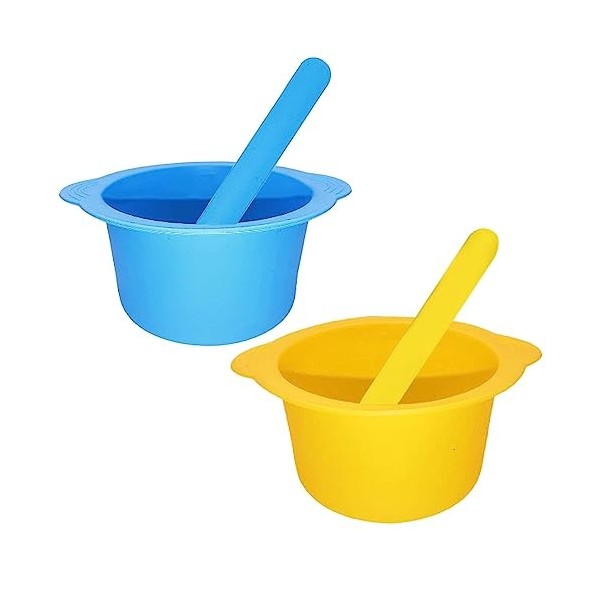 Liner en pot à cire de silicone 2pcs Doublure de silicone fondu en cire avec 2 spatules Remplacement de bol de fusion de cire