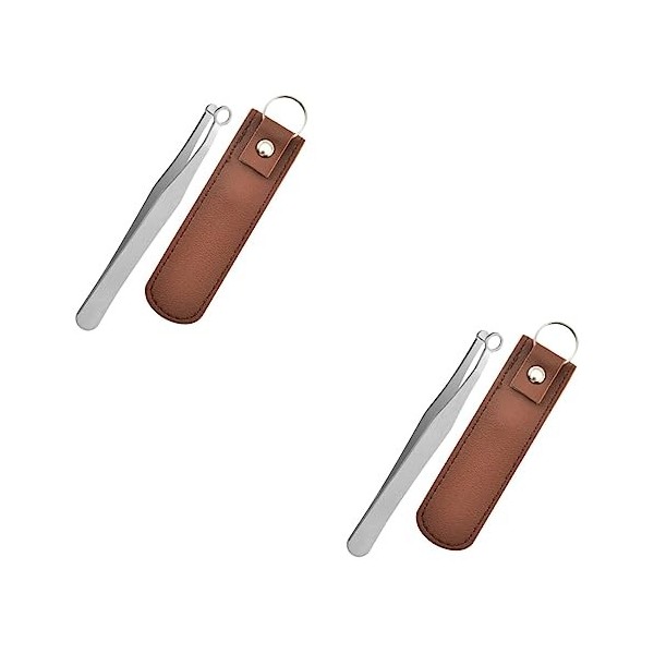 FOMIYES Tondeuse 2 Ensembles Nez Rond Outil DÉpilation Tondeuse De Précision Pince À Épiler Applicateur De Cils À Cheveux Pr