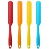 Lot de 4 spatules en silicone anti-adhésives - Spatules en silicone - Réutilisables - Applicateur de cire - Applicateur de ci