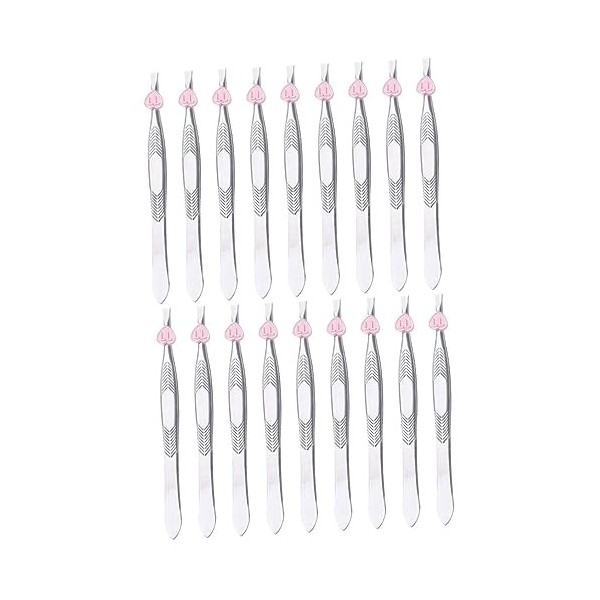 minkissy Pincettes Professionnelles À Sourcils En Acier Inoxydable À Pointe Plate Outil Pour Le Visage 12 Pièces