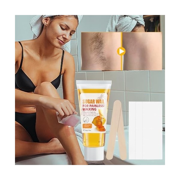 Kit d’épilation des aisselles pour femmes | Kit dépilation au sucre pour cheveux de bras de 1,76 oz,Extraits naturels de Epi