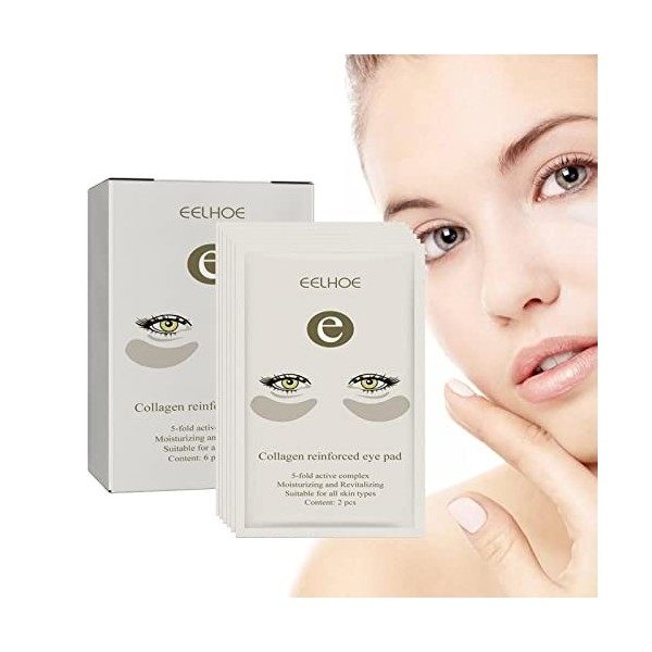 Patchs sous les yeux,6 paires de patchs hydratants pour les yeux renforcés | Eye Dark Circles Puffiness Care Eye Patch pour l