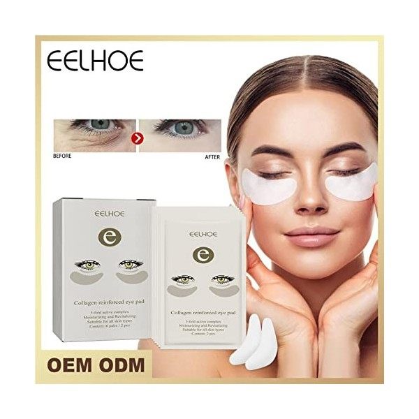 Patchs sous les yeux,6 paires de patchs hydratants pour les yeux renforcés | Eye Dark Circles Puffiness Care Eye Patch pour l