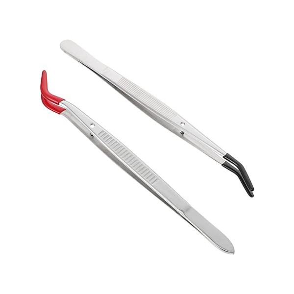 Uonlytech 2 Pièces Pince à Épiler Bouche De Silicone Tweezers Pincettes Philatéliques Tweezers De Laboratoire Pincettes De Cu