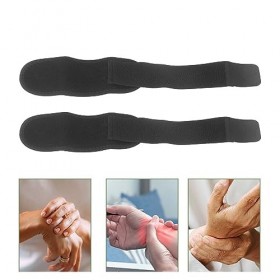 Bandes de Poignet Respirantes Réglables pour Les Sports de Fitness, 2 Pièces, Sangle de Compression de Poignet Souple Noire a