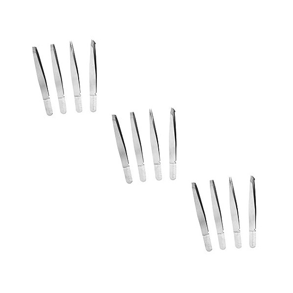 FRCOLOR 4 Pièces Gadgets Faux Cils Trousse De Cosmétologie Pince à Épiler Pour Grappes De Cils Pince à Sourcils Clip De Greff