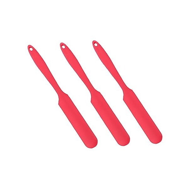 minkissy 3 Pièces Grattoir à Huile Cuite Bâtons De Cire Antiadhésifs Cuillère Cosmétique De Mélange De Cire Spatules en Silic