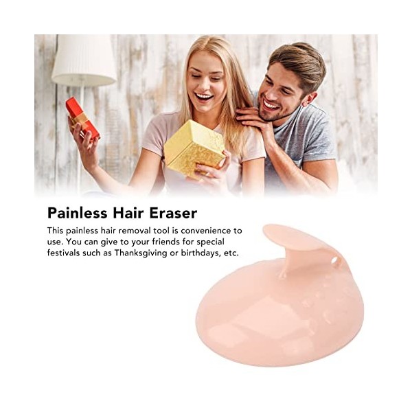 Gomme à Cheveux en Cristal Rose, Outil Dexfoliation Indolore Réutilisable pour une Peau Lisse, épilateur Manuel Facile à Uti