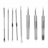 8pcs Outil De Suppression des Points Noirs, En Acier Inoxydable Avec Pince à épiler Et Boîte De Rangement Pimple Popper Tool 