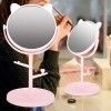 Bureau Mignon à la Mode, Miroir de Maquillage Rotatif de Ménage de Miroir Maquillage Grand Tournant avec Loreille Cosmétique