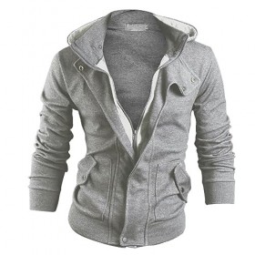 Duohropke Blouson Veste coupe-vent mi-saison décontractée pour les loisirs Veste daviateur légère Veste dautomne Army Blous