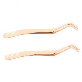 FRCOLOR Pince À Épiler À Cils 2 Pièces Avec Peigne En Acier Inoxydable Applicateur De Cils Pince À Épiler Cils Pince À Épiler