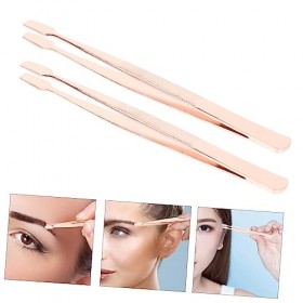 minkissy Lot de 4 pinces à épiler de précision pour mascara, cils, extension de cils, pince à épiler, pince à épiler à tête d