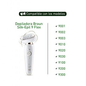 ELECTROTODO remplacement de tête masseur épilateur Braun Silk Epil 9 Flex 81719650