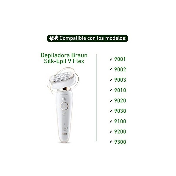 ELECTROTODO remplacement de tête masseur épilateur Braun Silk Epil 9 Flex 81719650