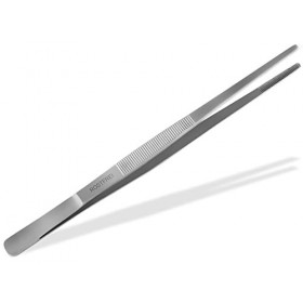 Pince à épiler droite, 20 cm, avec denture intérieure, acier inoxydable