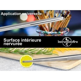 Pince à épiler droite, 20&nbsp;cm, avec denture intérieure, acier inoxydable