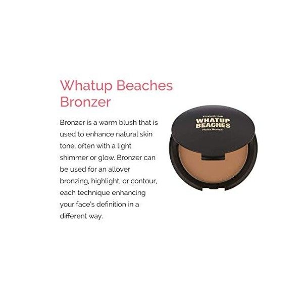 Whatup Beaches ワタップ・ビーチェズ Bronzerブロンザー by Elizabeth Mott（エリザベス・モット）, 10g Cruelty free, Paraben free パラベンフリー 動物実験反対 マット ブロン