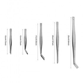 VALICLUD 5 Pièces Pincettes De Jardinage Pincettes à Pointe Courbée Conseil Pince à Épiler Pour Serpent Kit Doutils Succulen