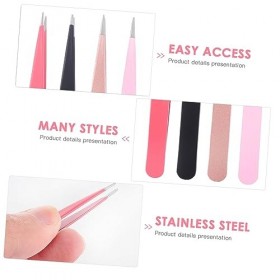 FRCOLOR 4 Pièces Pince À Sourcils Colorée Pince À Bouche Pointue Outil DExtensions De Cils Pince À Sourcils Outils Pour Exte