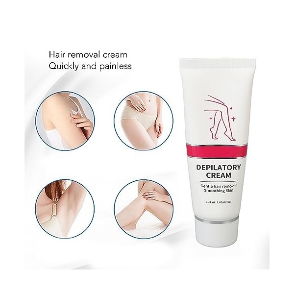 Crème Dépilatoire pour la Peau avec Outil, Crème Dépilatoire pour Bikini pour Peaux Sensibles, Efficace et Longue Durée, Liss