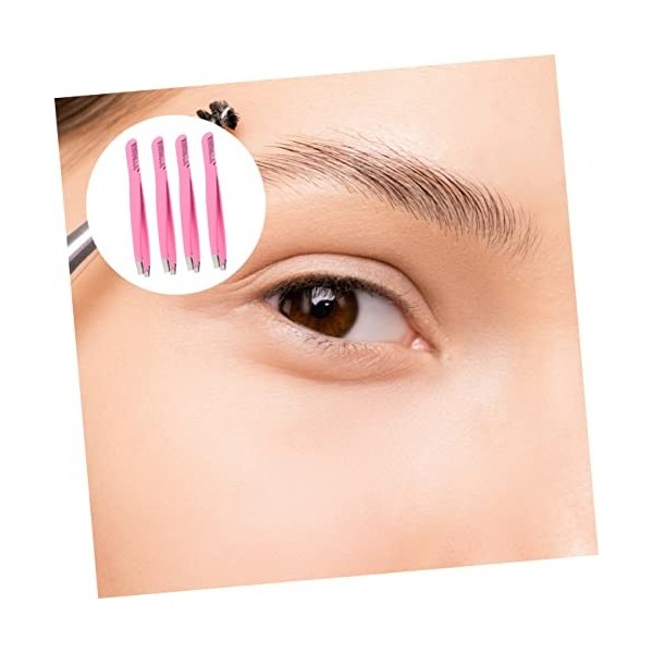 FOMIYES 4 Pièces Pince À Sourcils Diagonale Pince À Épiler De Précision Outils À Sourcils Gadgets De Maquillage Outils De Bea