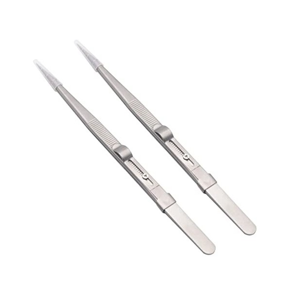 minkissy Lot de 2 outils pour extensions de cils - Kit dextension de cils en acier inoxydable - Bijoux droits en acier inoxy