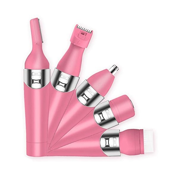 Qutsvosh ÉPilation Du pour Femmes Rasoir éLectrique de Nez Rechargeable USB éTanche 5 en 1 Rasoir éLectrique pour le Corps In