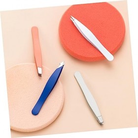 minkissy Lot de 4 pinces à épiler pour extensions de cils - Pince à épiler en acier inoxydable - Pince à sourcils en acier in