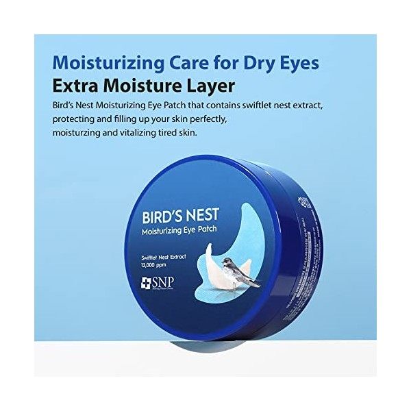 SNP - Bird´s Nest Aqua Eye Patch - 60 x pads pour les yeux contre les cernes et les rides - Eye Patch Korean - Eye Pad - Yeux
