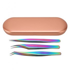 Pincettes à Cils 3 Pièces, Ensemble De Pinces à Cils En Acier Inoxydable, Outil Applicateur De Faux Cils, Pince à épiler Avec