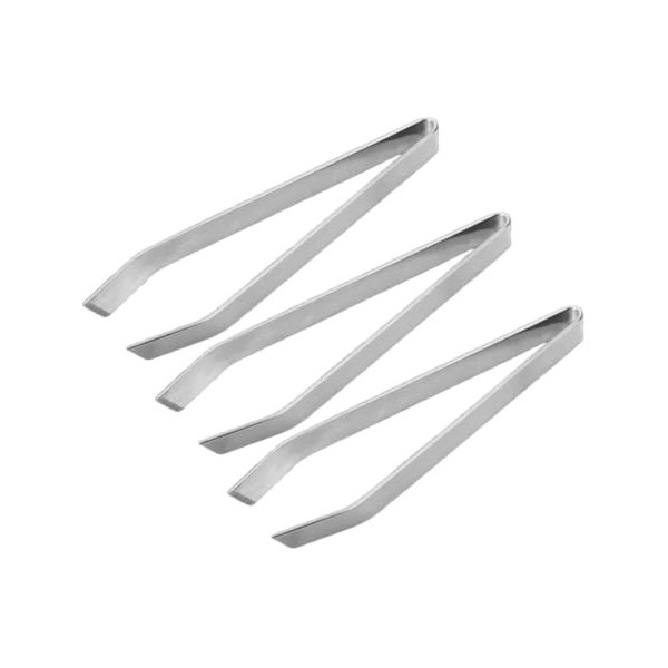 minkissy Lot de 3 brosses à épiler en forme dos de saumon - Pince plate à tête oblique en acier inoxydable