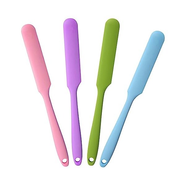 Lot de 4 spatules anti-adhésives en silicone pour épilation à la cire - Pour usage domestique ou en salon