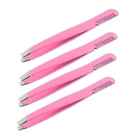 FRCOLOR 4 Pièces Pince À Sourcils Diagonale Rasoir À Sourcils Outil De Maquillage Pince À Épiler Peigne Coupe-Sourcils Pince 