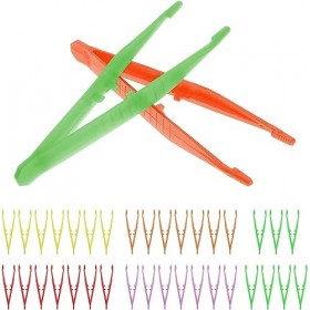 35 Pinces à épiler en Plastique 13cm - Pince à épiler en Perles Artisanales Pince à épiler Médicale Jetable avec Pointes Dent