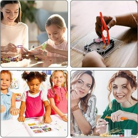 35 Pinces à épiler en Plastique 13cm - Pince à épiler en Perles Artisanales Pince à épiler Médicale Jetable avec Pointes Dent