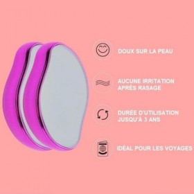 SHOP-STORY - SWEET SKIN FUCHSIA: Gomme DÉpilatoire en Cristal Sans Douleur Indolore Pour Voyager Facile à Nettoyer