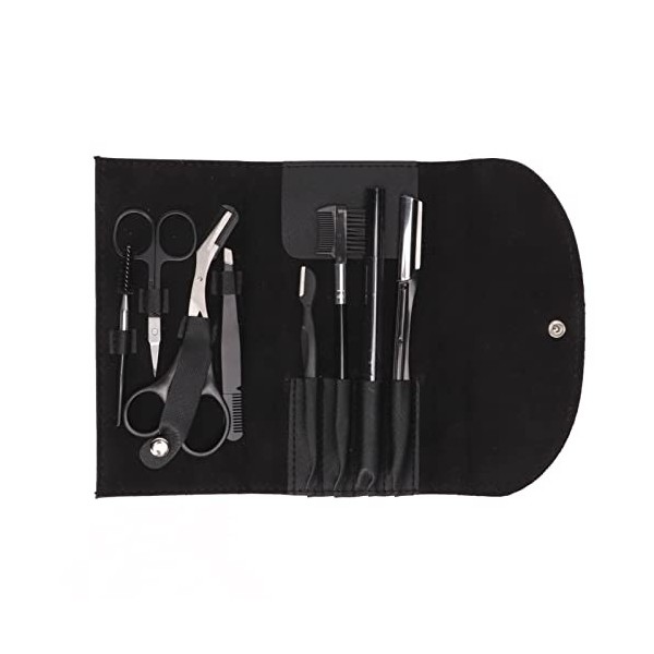 Vakitar Kit De Toilettage des Sourcils 8 en 1, Rasoir pour Le Visage, Kit De Coupe des Sourcils : Ciseaux, Ciseaux, Peigne à 